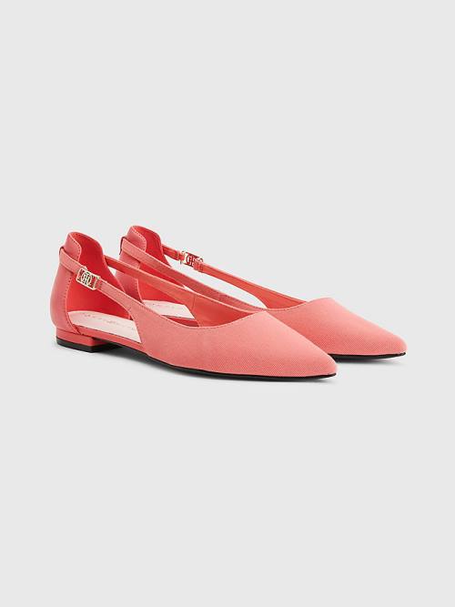 Red Tommy Hilfiger Slingback Pointed Women\'s Ballerina | TH527XIA