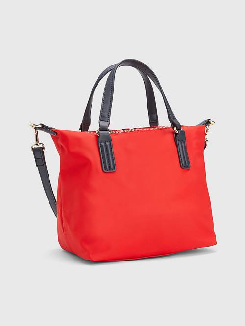 Red Tommy Hilfiger Small Signature Tote Women's Bags | TH293SAR