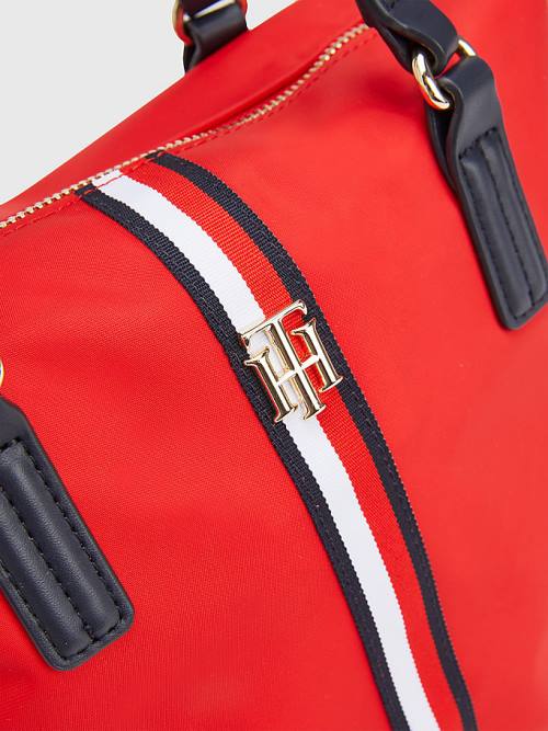 Red Tommy Hilfiger Small Signature Tote Women's Bags | TH293SAR