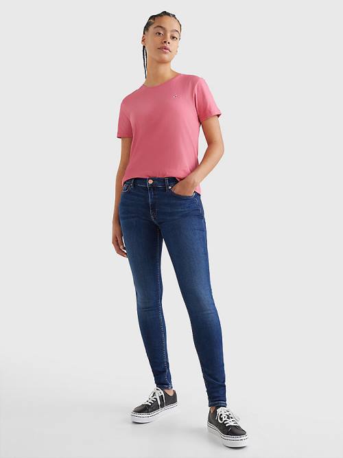 Red Tommy Hilfiger Soft Jersey Women's T Shirts | TH345CLU