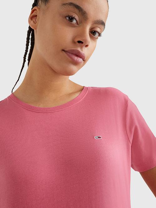 Red Tommy Hilfiger Soft Jersey Women's T Shirts | TH345CLU