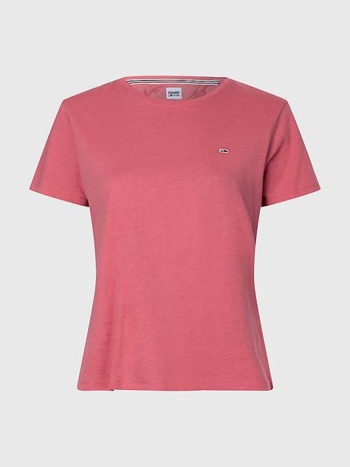 Red Tommy Hilfiger Soft Jersey Women's T Shirts | TH345CLU