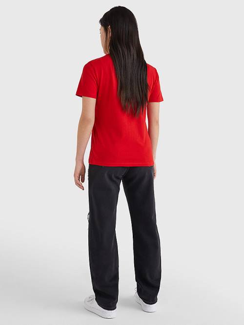 Red Tommy Hilfiger Soft Jersey Women's T Shirts | TH381CLO