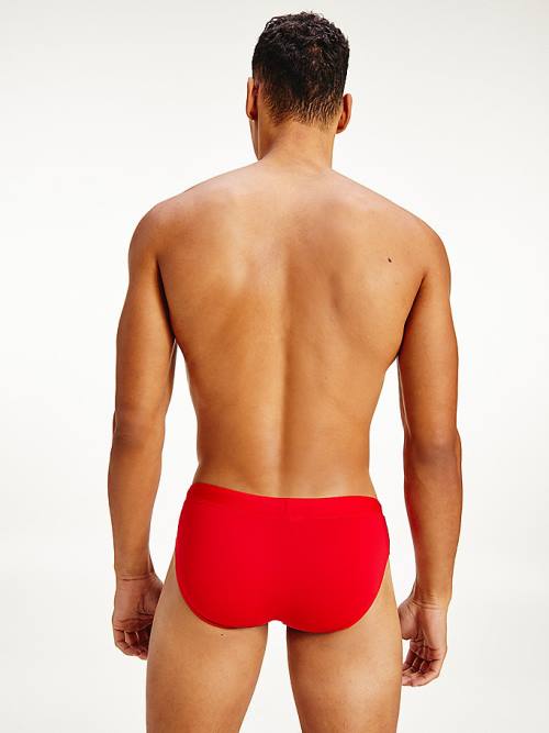 Red Tommy Hilfiger Solid Colour Briefs Men's Swimwear | TH275VGL