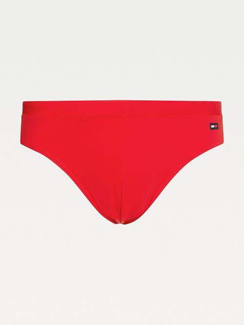 Red Tommy Hilfiger Solid Colour Briefs Men's Swimwear | TH275VGL