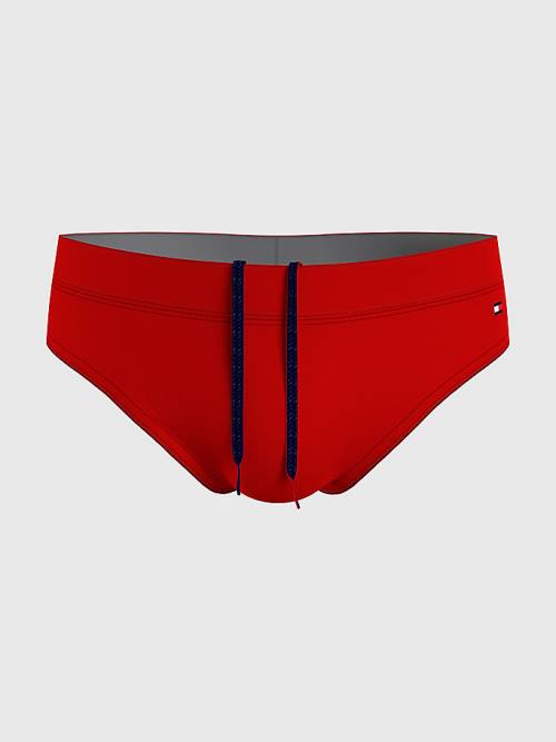 Red Tommy Hilfiger Solid Colour Briefs Men\'s Swimwear | TH275VGL