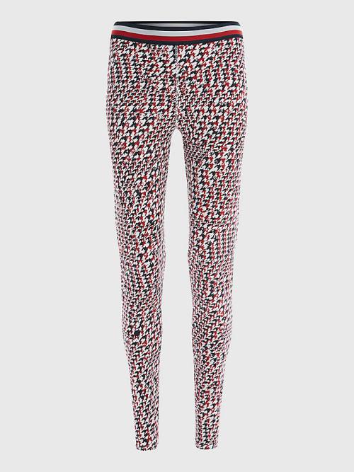 Red Tommy Hilfiger Sport Full Length Houndstooth Women's Leggings | TH194WKV