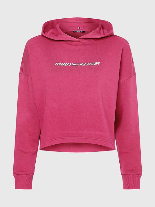 Red Tommy Hilfiger Sport Graphic Women's Hoodie | TH493CGI