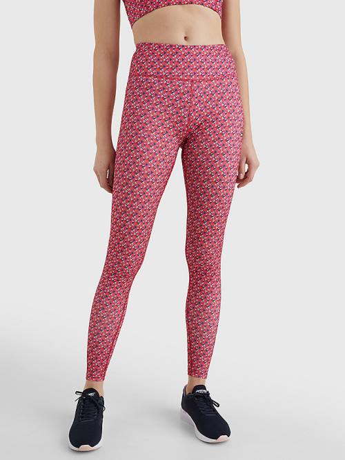 Red Tommy Hilfiger Sport Print Full Length Women\'s Leggings | TH173VJQ