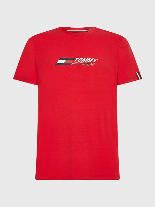 Red Tommy Hilfiger Sport TH Cool Essential Men's T Shirts | TH569UAE