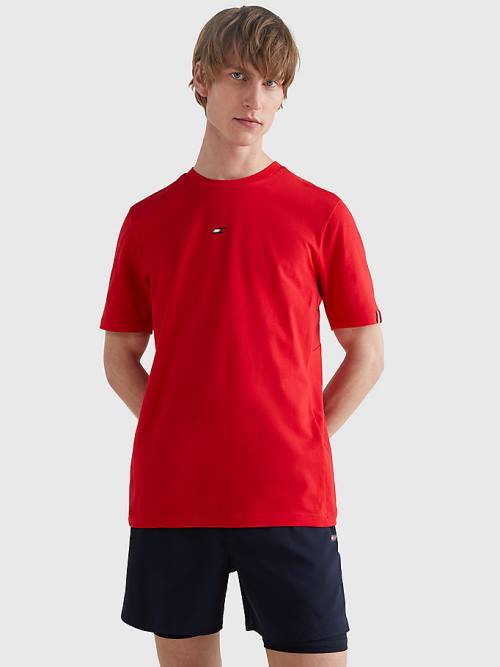 Red Tommy Hilfiger Sport TH Cool Essential Logo Men's T Shirts | TH825YSO