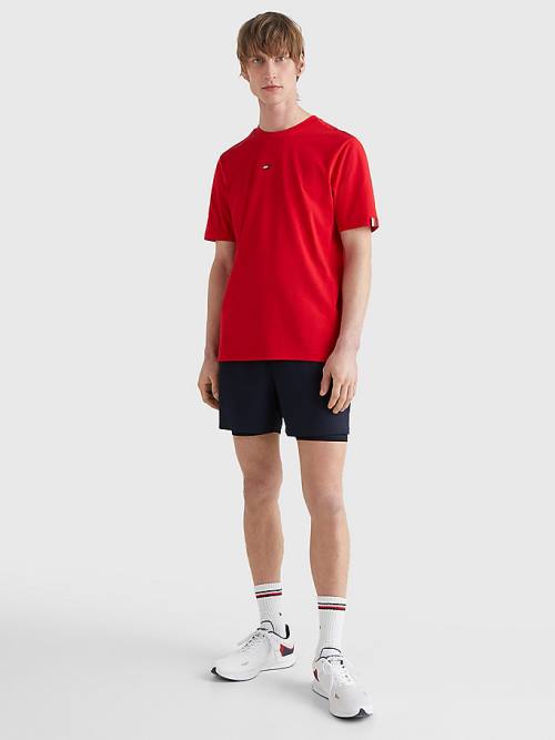 Red Tommy Hilfiger Sport TH Cool Essential Logo Men's T Shirts | TH825YSO