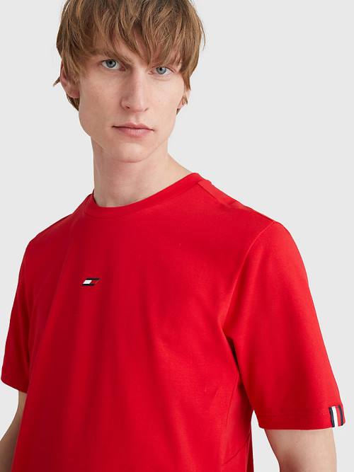 Red Tommy Hilfiger Sport TH Cool Essential Logo Men's T Shirts | TH825YSO