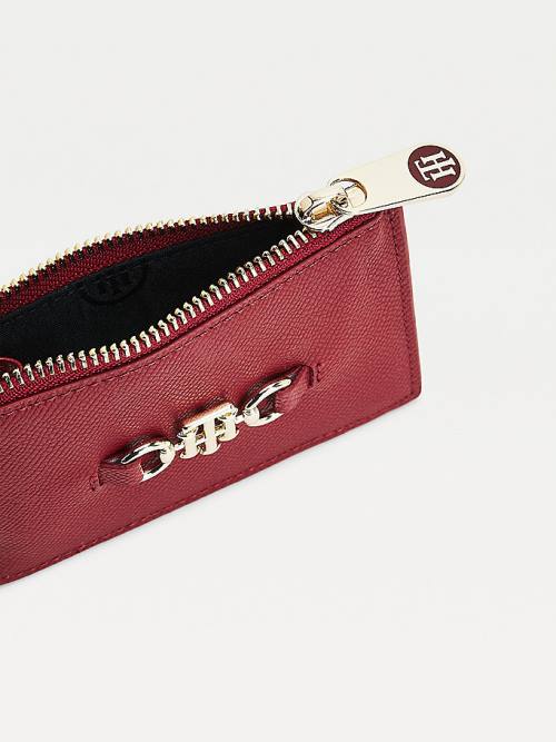 Red Tommy Hilfiger TH Club Horsebit Credit Card Holder Women's Wallets | TH976FTW