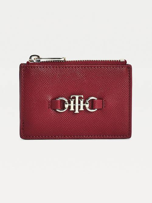 Red Tommy Hilfiger TH Club Horsebit Credit Card Holder Women\'s Wallets | TH976FTW