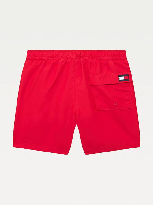 Red Tommy Hilfiger TH Established Drawstring Mid Length Shorts Boys' Swimwear | TH293RXS