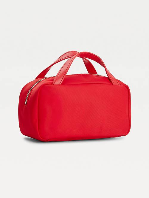 Red Tommy Hilfiger TH Interlock Makeup Case Women's Bags | TH146UDR