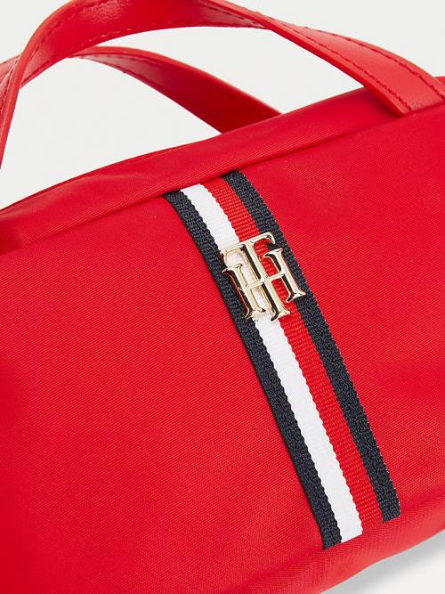 Red Tommy Hilfiger TH Interlock Makeup Case Women's Bags | TH146UDR