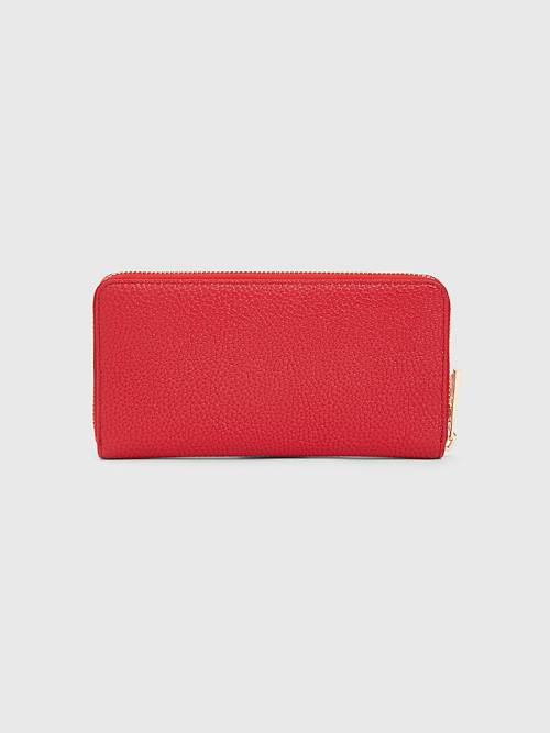 Red Tommy Hilfiger TH Monogram Large Zip-Around Women's Wallets | TH250OUB