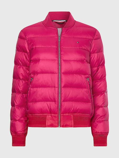 Red Tommy Hilfiger TH Protect Lightweight Filled Bomber Women's Jackets | TH396SNC