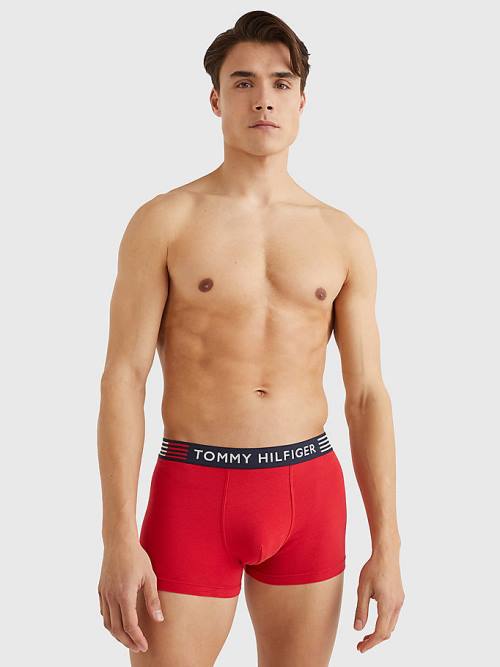 Red Tommy Hilfiger TH Stretch Trunks Men's Underwear | TH051BGL