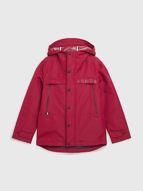 Red Tommy Hilfiger TH Tech Recycled Hooded Parka Boys' Jackets | TH348CDL