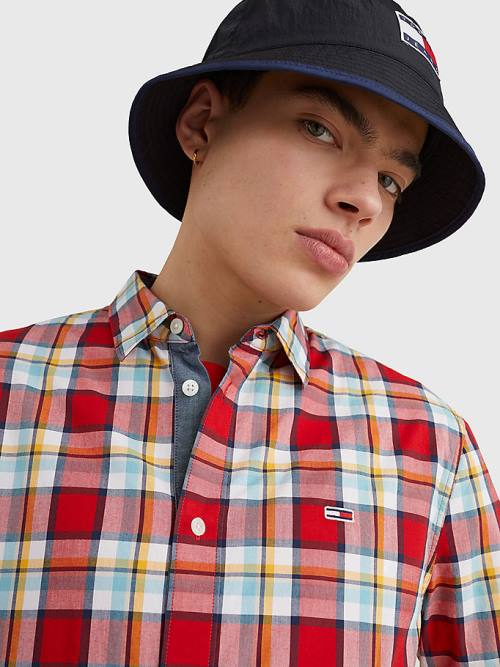 Red Tommy Hilfiger Tartan Check Men's Shirts | TH047XAN