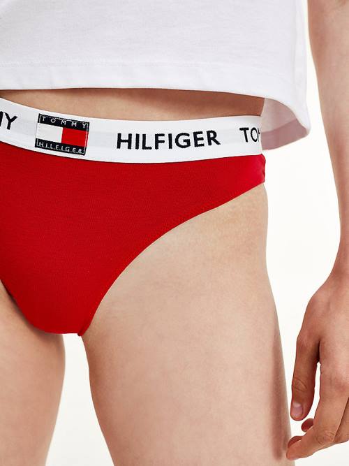 Red Tommy Hilfiger Tommy 85 Stretch Cotton Logo Briefs Women's Underwear | TH158BGC