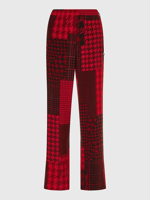 Red Tommy Hilfiger Tommy Icons Relaxed Tapered Patchwork Women's Pants | TH508OQF