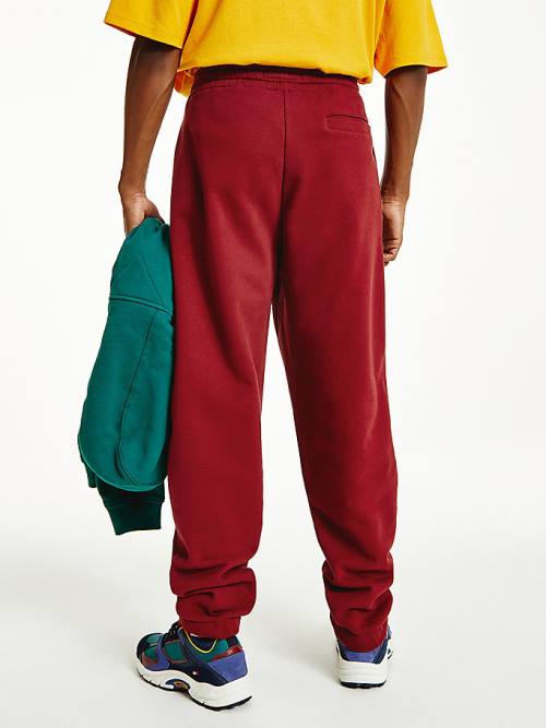 Red Tommy Hilfiger Tonal Logo Relaxed Fit Joggers Men's Pants | TH956FBZ