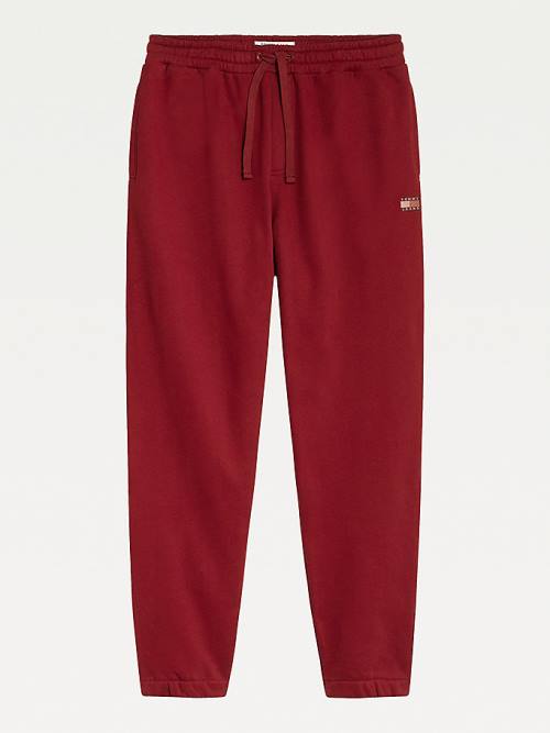 Red Tommy Hilfiger Tonal Logo Relaxed Fit Joggers Men's Pants | TH956FBZ