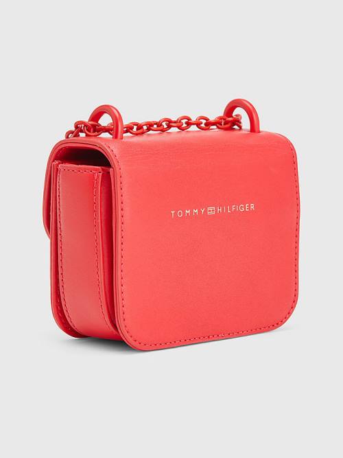 Red Tommy Hilfiger Turn Lock Tonal Micro Crossover Women's Bags | TH426WZS