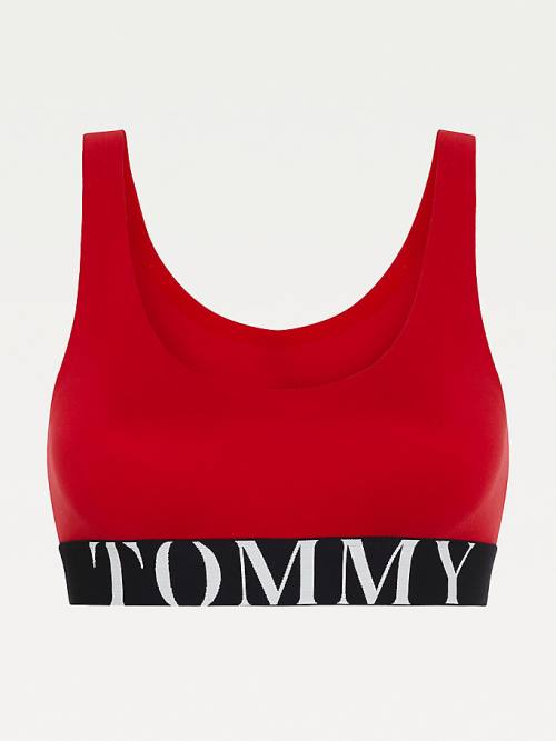 Red Tommy Hilfiger Ultra Soft Logo Underband Bralette Women's Underwear | TH847AXF