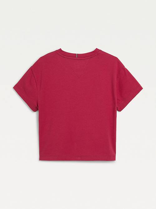 Red Tommy Hilfiger Varsity Girls' T Shirts | TH496OPT