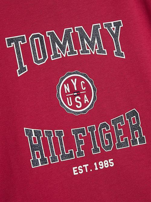 Red Tommy Hilfiger Varsity Girls' T Shirts | TH496OPT