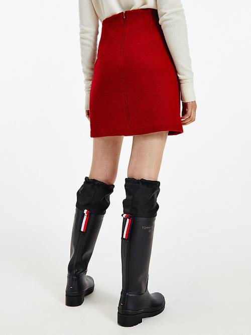 Red Tommy Hilfiger Virgin Wool Mini Women's Skirts | TH347YPT