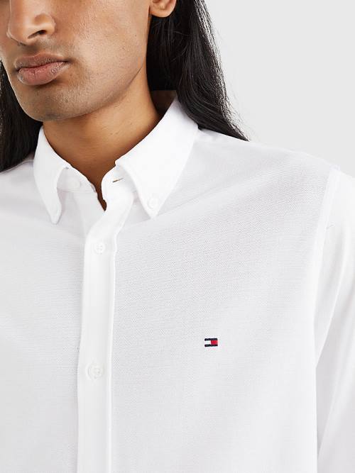 White Tommy Hilfiger 1985 Essential Slim Fit Men's Shirts | TH024QJI