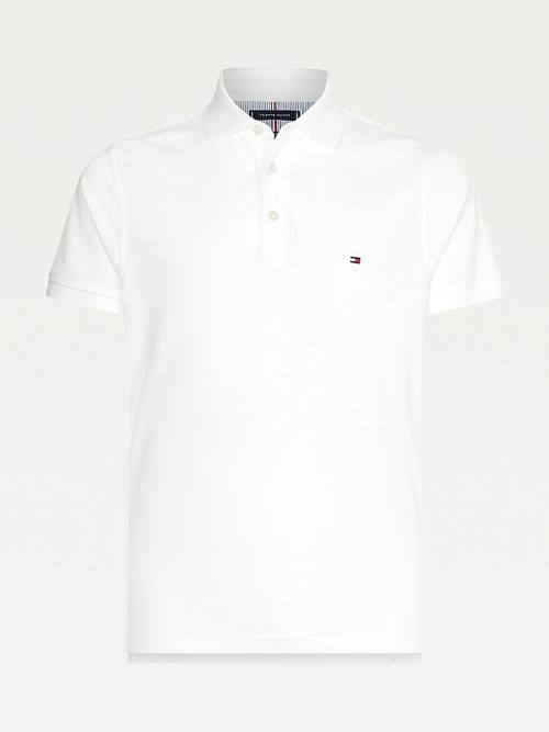 White Tommy Hilfiger 1985 Essential Slim Fit Men's Polo Shirts | TH825JMR