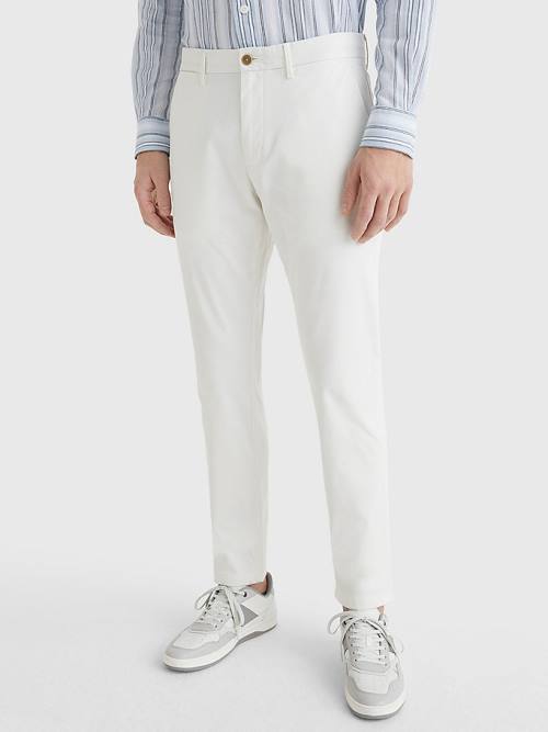 White Tommy Hilfiger 1985 Essential Straight Chinos Men\'s Pants | TH421LXR