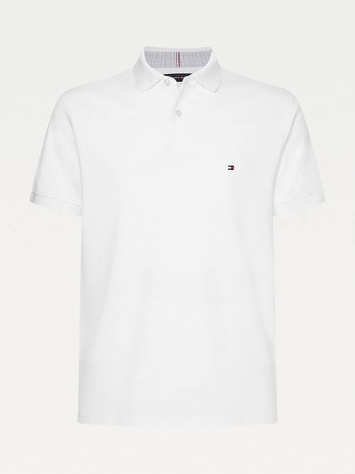 White Tommy Hilfiger 1985 Essential TH Flex Men's Polo Shirts | TH427TML