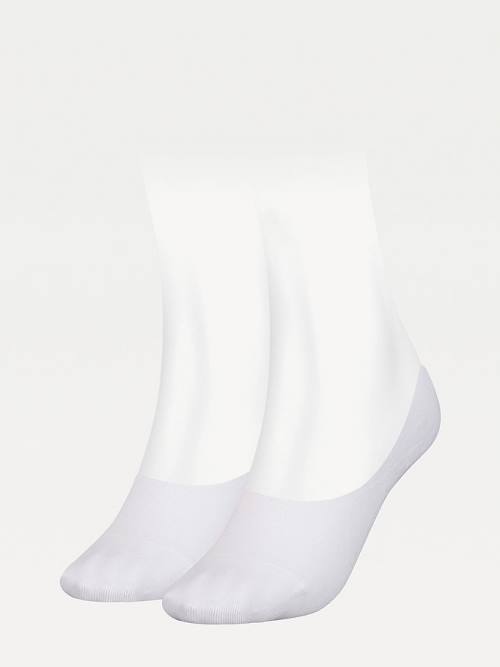 White Tommy Hilfiger 2-Pack Flag Footie Women\'s Socks | TH346IMO