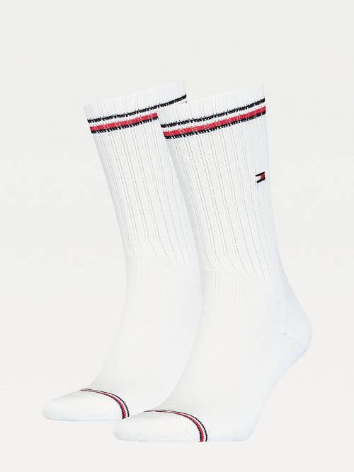 White Tommy Hilfiger 2-Pack Iconic Men\'s Socks | TH182TFU