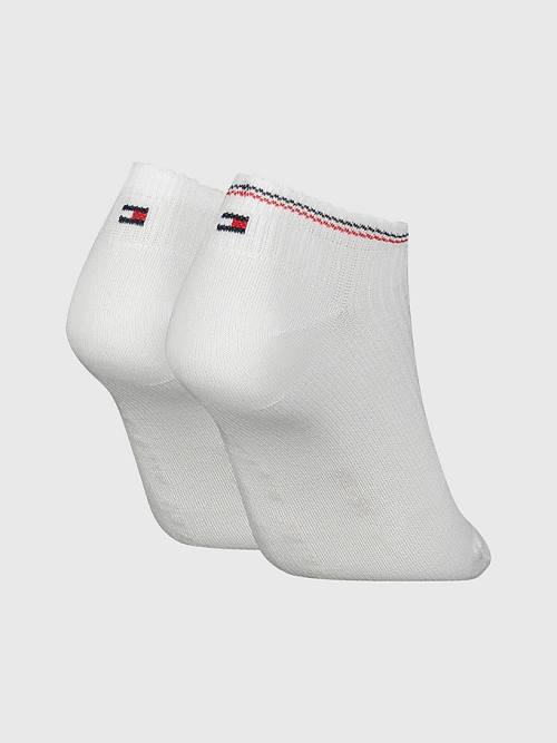 White Tommy Hilfiger 2-Pack Ribbed Trainer Women's Socks | TH152JZP