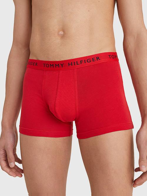 White Tommy Hilfiger 3-Pack Logo Waistband Trunks Men's Underwear | TH093LFR