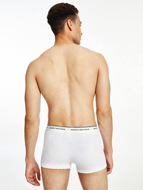 White Tommy Hilfiger 3-Pack Premium Logo Waistband Trunks Men's Underwear | TH425WKQ