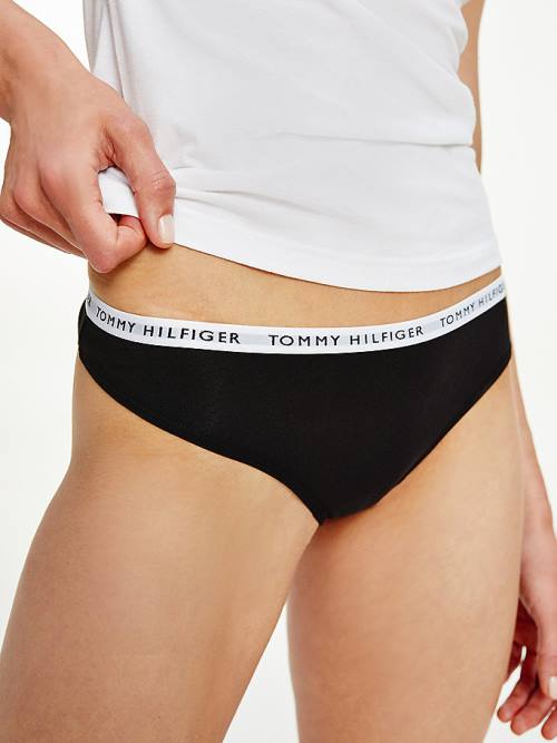 White Tommy Hilfiger 3-Pack Recycled Cotton Thongs Women's Underwear | TH765OUS