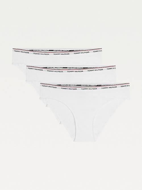 White Tommy Hilfiger 3-Pack Stretch Cotton Briefs Women\'s Underwear | TH794MOJ