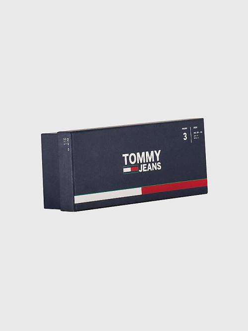 White Tommy Hilfiger 3-Pack Stripe Gift Box Men's Socks | TH093LUD