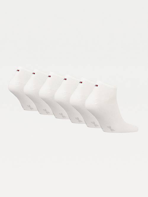 White Tommy Hilfiger 6-Pack Trainer Men's Socks | TH973KIC