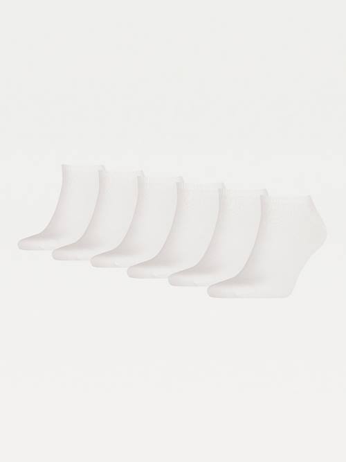 White Tommy Hilfiger 6-Pack Trainer Men\'s Socks | TH973KIC